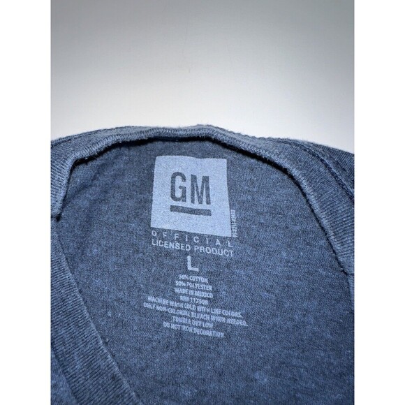 Corvette T Shirt Mens Sz L General Motors GM Tee Blue Gray Racing Flags Chevy - Picture 2 of 6